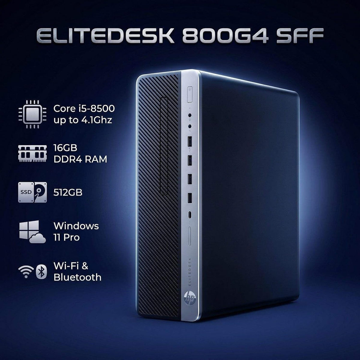 HP EliteDesk 800 G4 SFF – Core i5/i7 8th Gen, 8–16GB RAM, 256GB–512GB SSD – Excellent Desktop