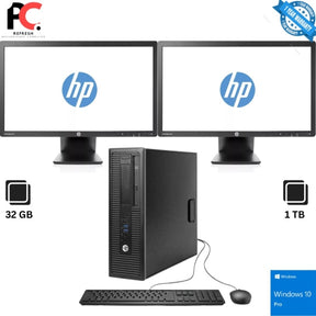 HP EliteDesk 800 G1 SFF + 2x 24" Monitor – photo 1