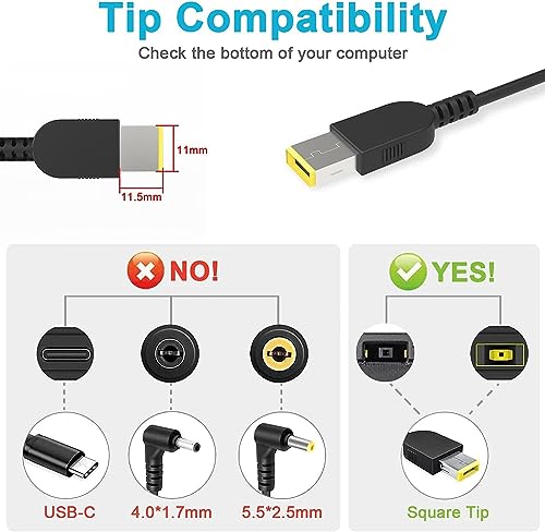 65W Adapter Laptop Charger Compatible for Lenovo Thinkpad T470 T470S T460 E531 E570 E560 L470 L460 L440 T440 T450 T540P X270 X250 X240 ADLX65NLC2A ADLX65NCC. 3A ADLX65NCC2A AC Power Adapter - PCrefresh