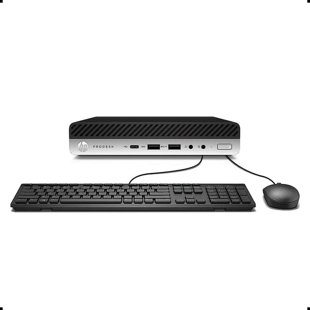 HP Prodesk 600 G3 Micro Computer Mini PC, Intel Quad Core i5-6500T 2.5GHz, 16GB DDR4 RAM, 256GB SSD, WiFi, Wired Keyboard and Mouse, Windows 10 Pro - PCrefresh