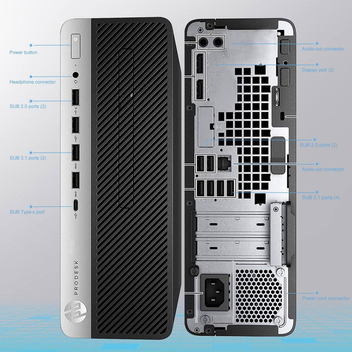 HP ProDesk 600 G4 Bussiness Desktop PC - Intel Core i5 8th Gen Processor Up to 4.10Ghz, 32GB DDR4 RAM 1TB SSD Storage, WiFi, DP to HDMI Adapter, Keyboard &amp; Mouse, Windows 11 Pro - PCrefresh