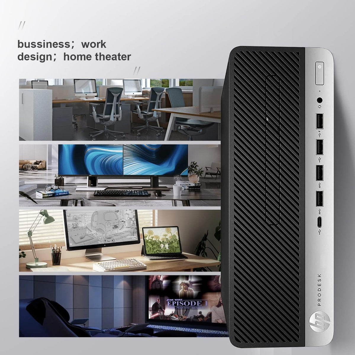 HP ProDesk 600 G4 Bussiness Desktop PC - Intel Core i5 8th Gen Processor Up to 4.10Ghz, 32GB DDR4 RAM 1TB SSD Storage, WiFi, DP to HDMI Adapter, Keyboard &amp; Mouse, Windows 11 Pro - PCrefresh