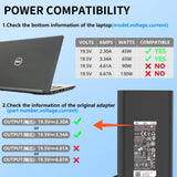 65W Laptop Charger Fit for Dell Latitude 5280 5290 5490 5491 5285 5289 5480 5488 5580 5590 5591 Latitude E5470 E6430 E6420 E7470 E5420 7490 AC Power Adapter 19.5V 3.34A, LA65NM191 ，Barrel 7.4mm tip - PCrefresh