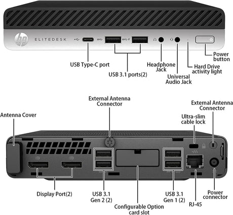 HP EliteDesk 800 G5 Mini – Core i5/i7 9th Gen, 16GB RAM, 240GB–512GB SSD – Excellent  Desktop