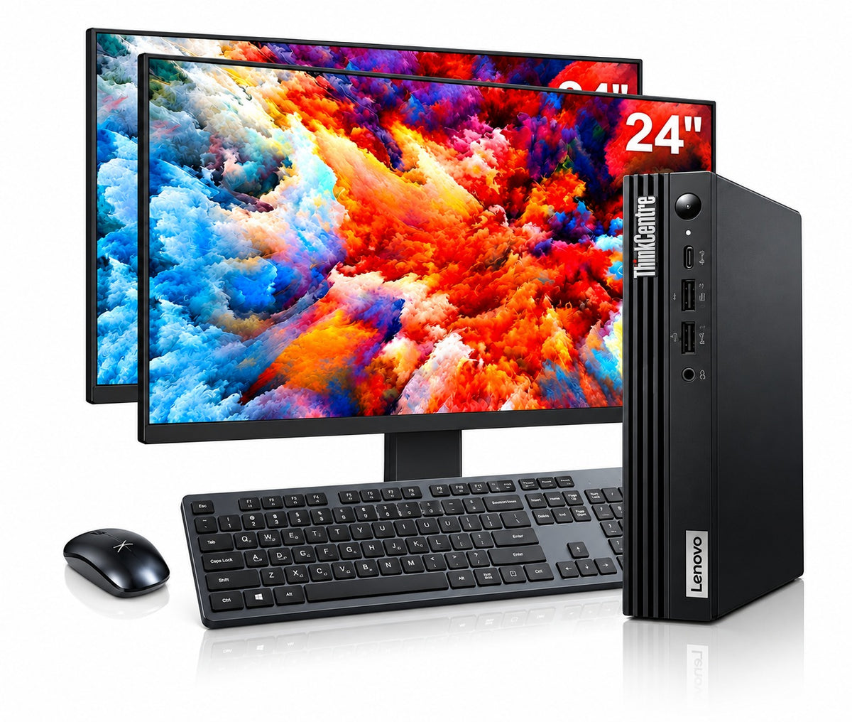 Lenovo ThinkCentre M75q Gen 2 Tiny + 2x 24" Monitor – photo 3